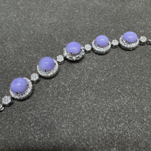 天然緬料細糯種紫羅蘭翡翠時尚手鏈