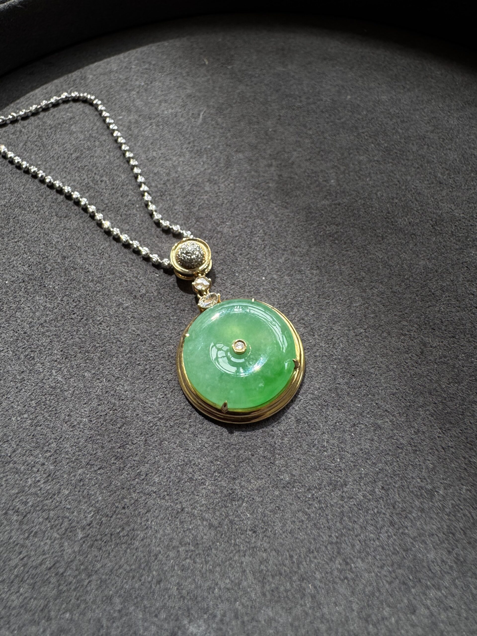 天然緬料冰糯種翡翠陽綠平安扣飾品 - 图片 2