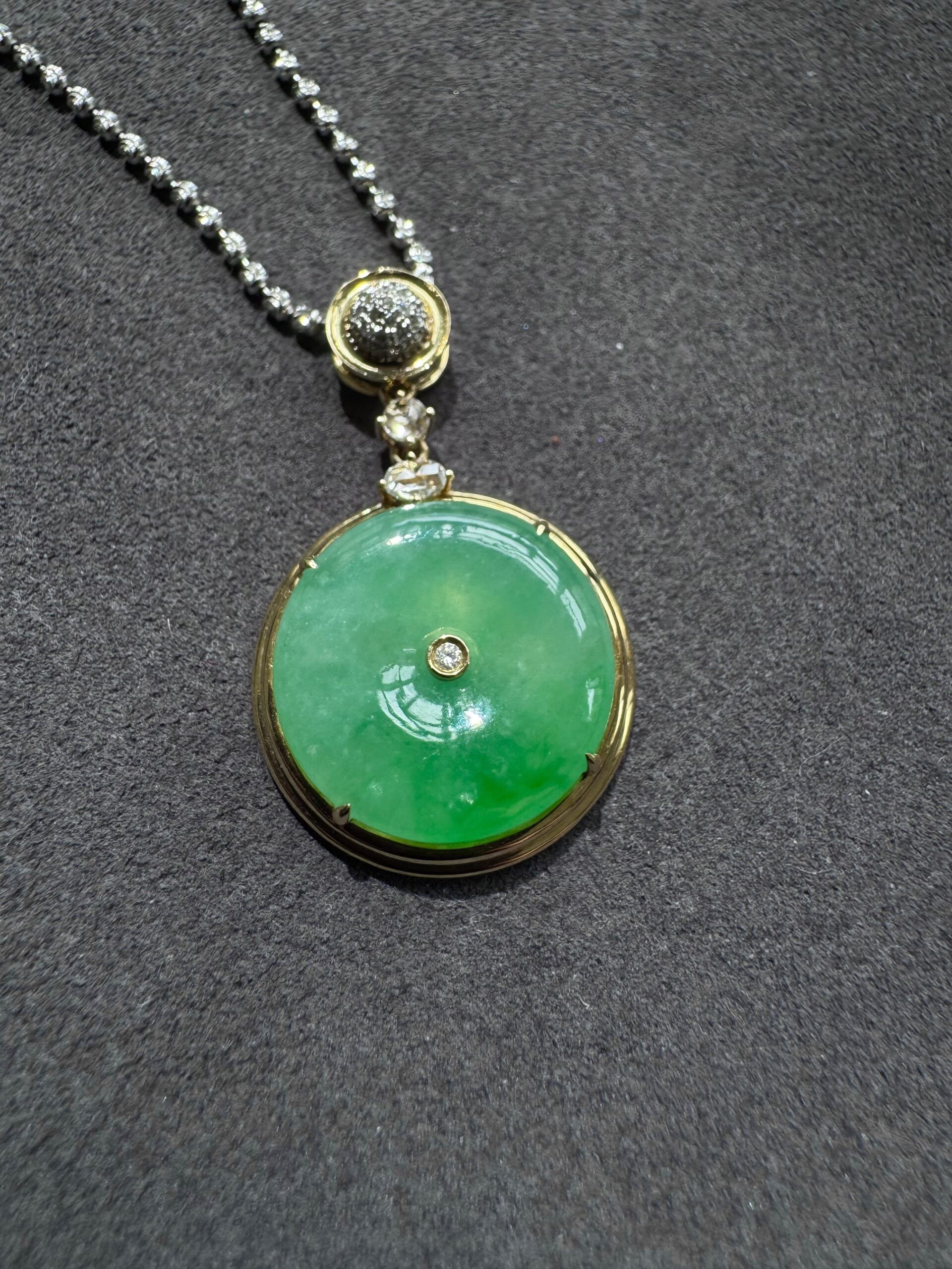 天然緬料冰糯種翡翠陽綠平安扣飾品 - 图片 4