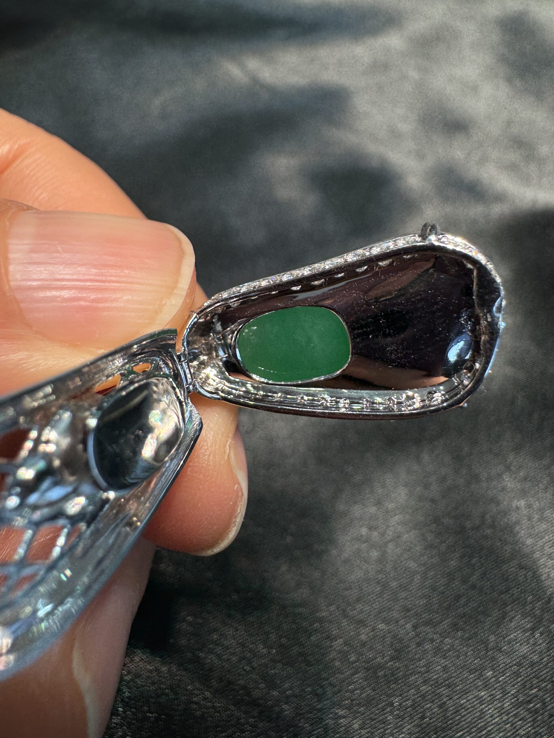 天然緬料老坑冰糯種陽綠翡翠四季福豆掛墜 - 图片 6