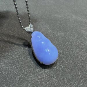 天然緬料翡翠紫羅蘭福豆吊墜