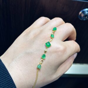 天然緬料高冰木那綠翡翠手鏈