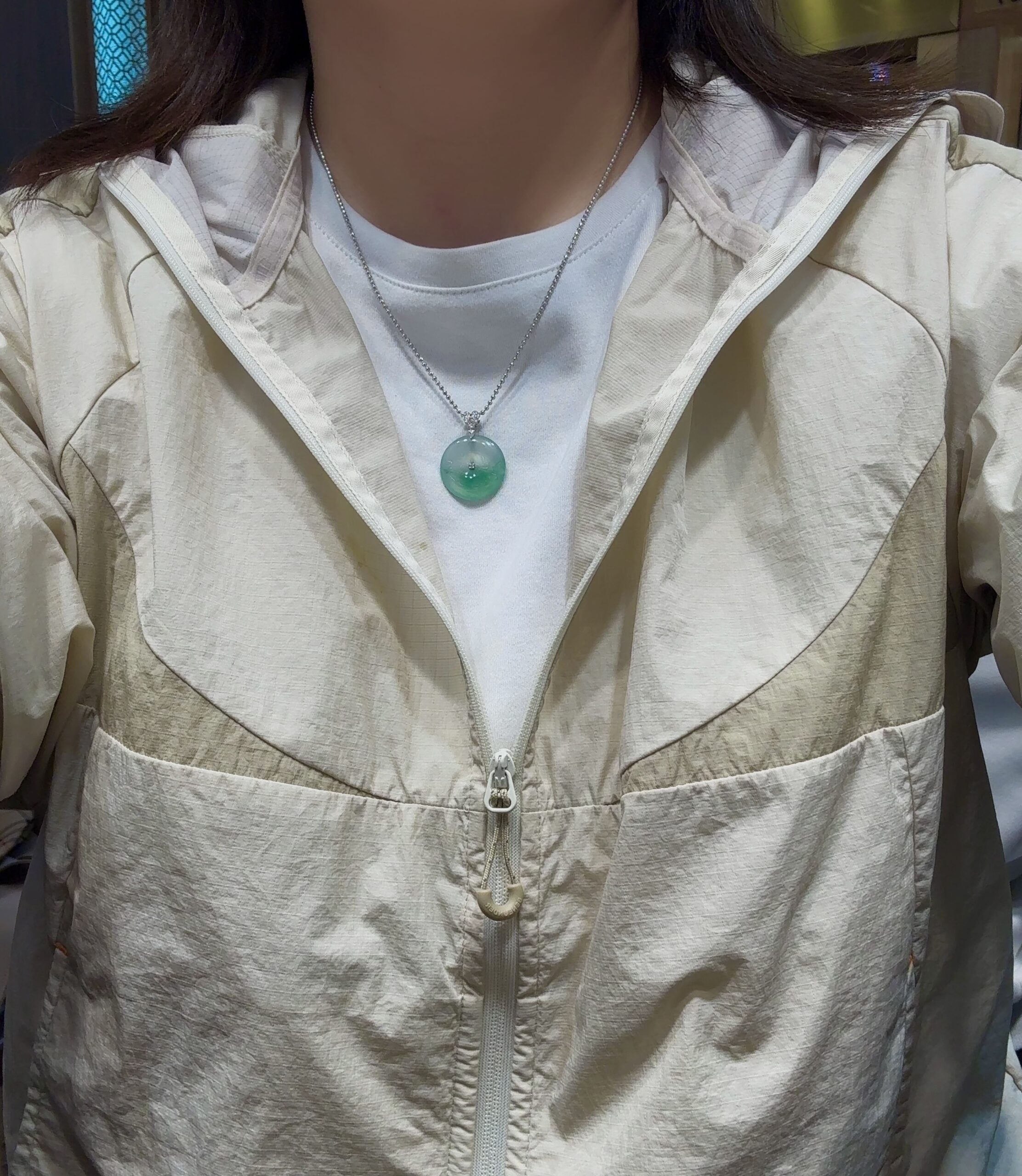 天然緬料老坑高冰種飄陽綠翡翠平安扣吊墜 - 图片 6