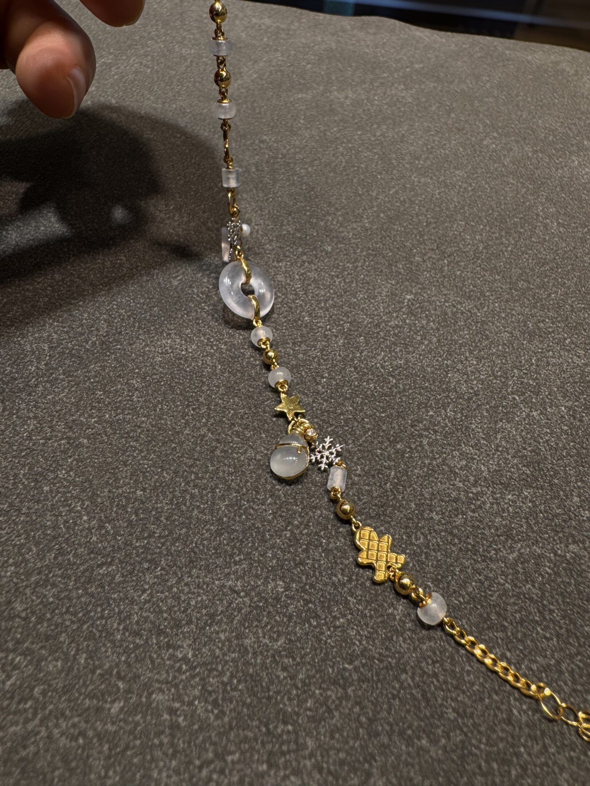 天然緬料老坑高冰種翡翠設計款時尚手鏈 - 图片 5