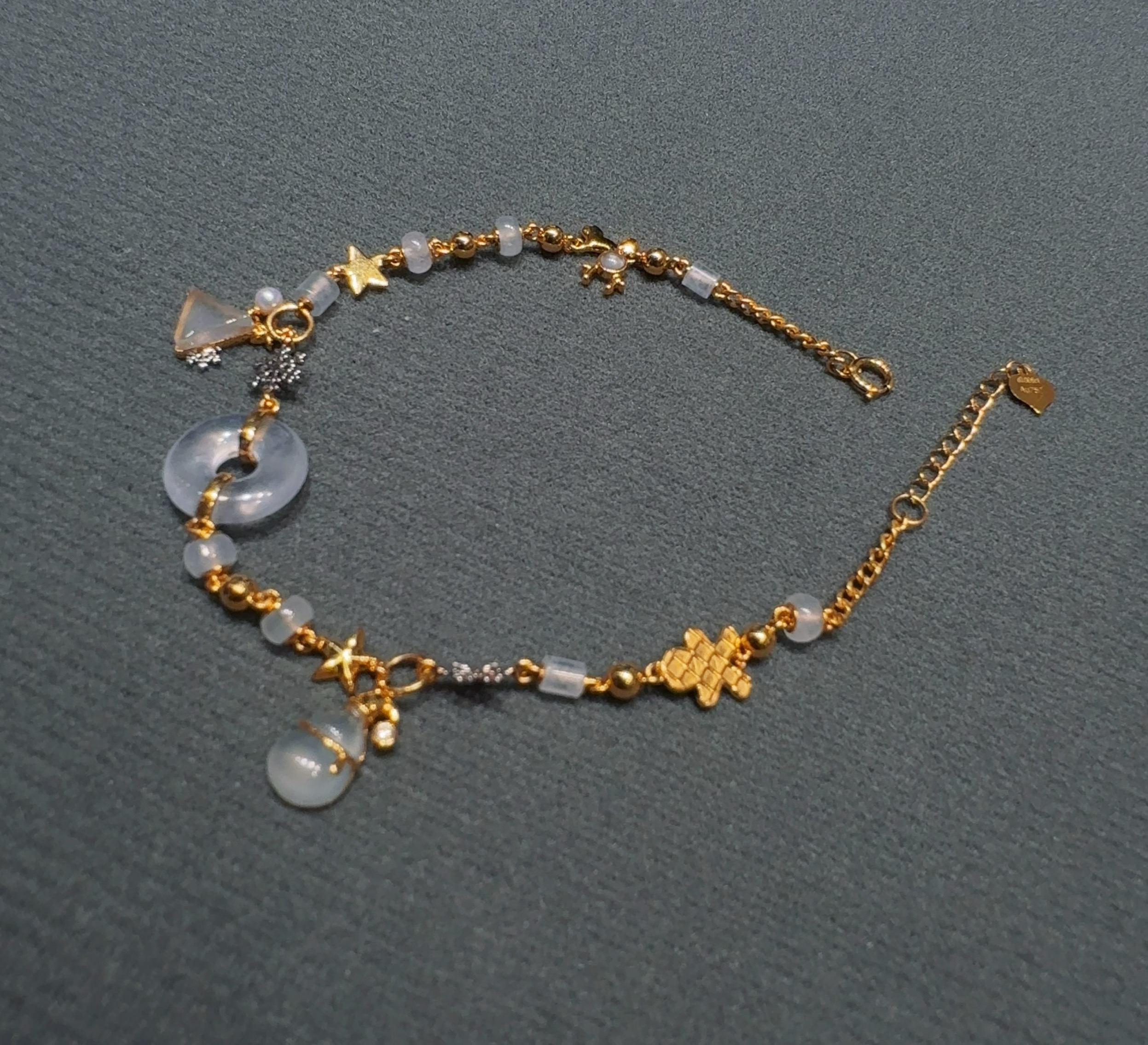 天然緬料老坑高冰種翡翠設計款時尚手鏈 - 图片 3