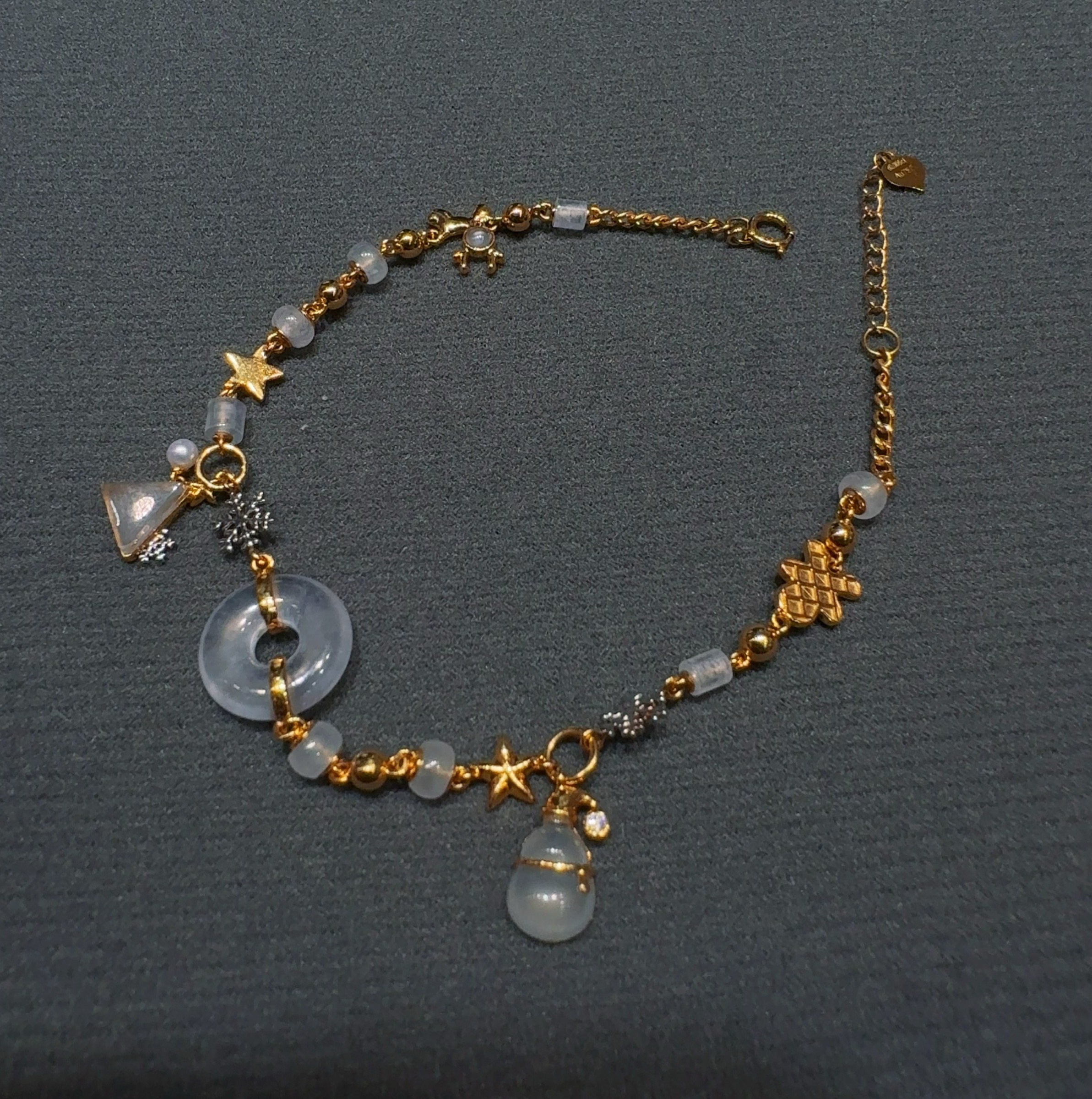 天然緬料老坑高冰種翡翠設計款時尚手鏈 - 图片 2